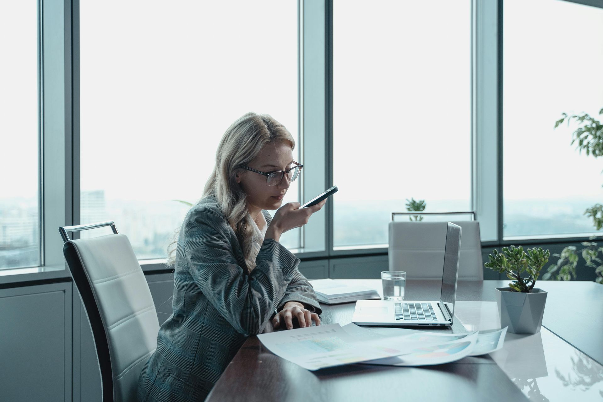 Image of a lawyer speaking into a phone